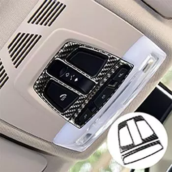 2pcs Carbon Fiber Car Reading Light Decor Frame Stickers For BMW F30 F20 F34 F46 X5 F15 X6 F16 X1 F48 Car Interior чёрный