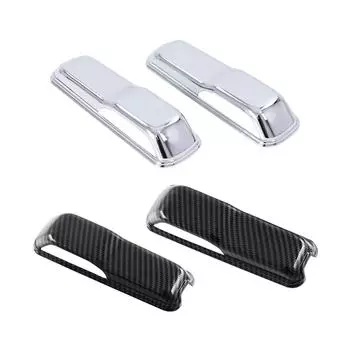 2pcs Engine Hood Hinge Cover Trim Decor For Jeep Wrangler JL JT 2018+ Carbon Fiber серебряный