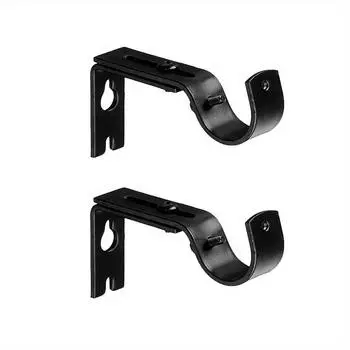 2Pcs Extendable with Screws Adjustable Curtain Rod Bracket Curtain Rod Support Window Hardware Curtain Rod Holder 2Pcs чёрный