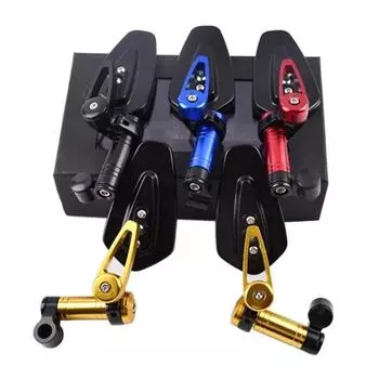 2Pcs Foldable Glass Scooter Motorbike Handlebar Rearview Glass чёрный