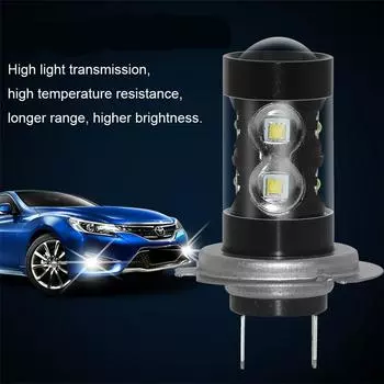 2Pcs H7 50W LED Light Bulbs 6000K Xenon White For DRL Fog Lights Lamp 12V-24V