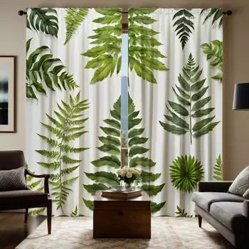 2pcs HD Southeast Asia Rainforest Green leaf curtain Green tie digital printed curtain Home Decoration style Decorate living W52H63inchW132H160cm