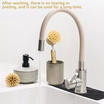 2Pcs Kitchen Sink Faucet Mat Strong Absorbent Faucet Absorbent Mat Non-Slip Fast Drying Sink Mat Marble Pattern Faucet Handle