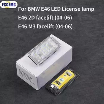 2PCS Led License Number Plate Lights For BMW E46 2-door Coupe/Convertible 3-Series 2D M3 Facelift 2004 2005 2006