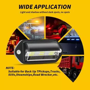 2PCS LED License Plate Lamp 6LED General Purpose Light Truck Trailer 12-24V License Plate Lamp Van Tag Step Lamp Auto Products black shell белый