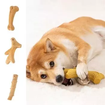 2Pcs Log Color Dog Chew Stick Bite Resistant Dog Interactive Toys For Teeth Cleaning Style 1