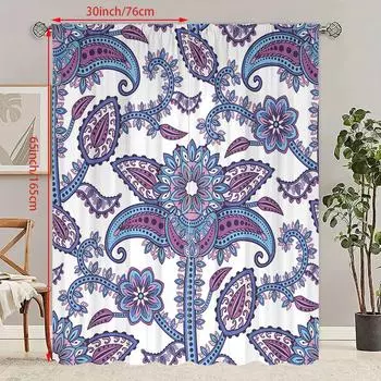 2PCS- Mandala - Шторы с принтом - Материал полиэстер - подходит для спален, гостиных, кабинетов, частных помещений 23Wx59L(60x150CM)x2