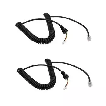 2pcs MH-48A6J MH-42B6J 6 Pin Microphone Cable for YAESU FT-8800R FT-2900R Radios