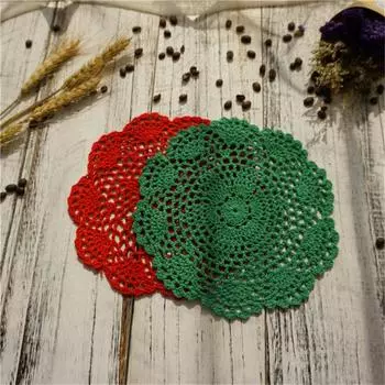 2pcs Modern Round Table Place Mat Cloth Pad Crochet Placemat Cup Drink Tea Coffee Coaster Glass Mug Household Kitchen