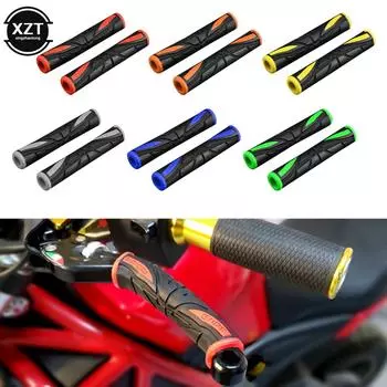 2pcs Motorcycle Bike Handlebar Cover Motorcycle Rubber Soft Handle Bar Anti-Slip Brake Lever Grips Protector Handlebar Cover красный