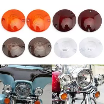 2PCS Motorcycle Front Rear Turn Signal Light Indicator Lens Cover for Harley Touring Sportster Motorcycle Accessories темно-красного
