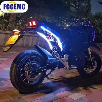 2pcs Motorcycle Turn Signal Lights LED Daytime Running Lights Tail Light DRL Waterproof Decoration Strip Brake Flowing Light