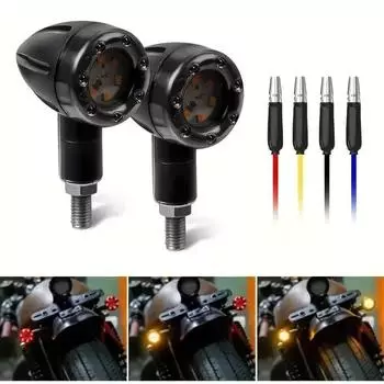 2pcs Motorcycle Universal Flash Lights, LED Indicator Lights, down Lights, Rear Brake Lights чёрный