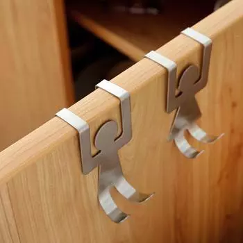 2Pcs Over The Door Hooks Bathroom Organizer Rack Kitchen Drawer Human Shape Hooks Clothes Towel Handbag Holder Wall Hanger CHINA