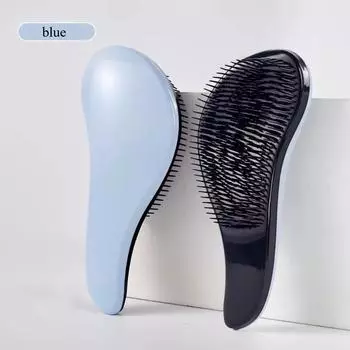 2pcs PP Material Knotted Hair Brush Set, Minimalist Solid Color, Suitable For Wet Dry Hair синий