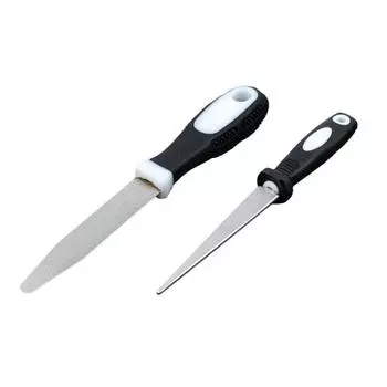 2Pcs/Set Double-sided Knives Sharpener Non-Slip Handle Sharpening File Sharpening Rod Garden Tools 2Pcs/Set