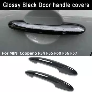 2 шт./компл. глянцевые черные наклейки на дверные ручки для BMW MINI Cooper S F54 F55 F60 F56 F57 автомобильный стиль аксессуары для интерьера автомобиля No Hole and No Light чёрный