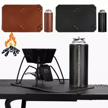 2pcs/set Handmade Pedestal Pad For Soto ST-310 Stove Accessories Portable Can Cover Leather Outdoor Camping Cooking Accessories светло-коричневого