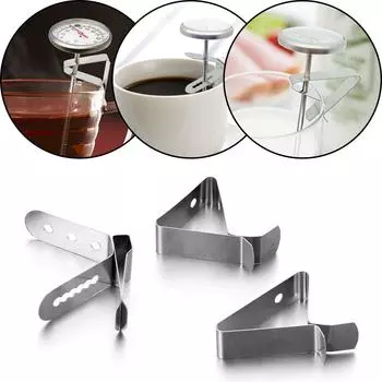 2Pcs Stainless Steel Coffee Cup Clip Barbeque Thermometer Probe Clip Holder Preventing Scald Practical Kitchen Accessories