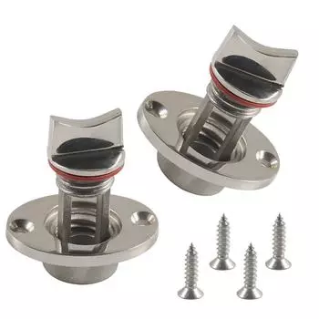 2Pcs Stainless Steel Drain Plug With 4 Screws For Boat Drain Plug 1 Inch Hole