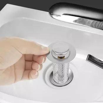 2Pcs Stainless Steel Floor Drain Filter Easy to Use Sink Drain Strainer Filter Multifunctional Sink Drain Strainer Pop Up Bounce