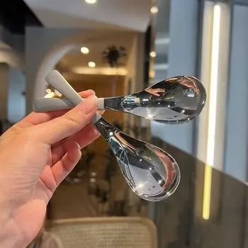 2PCS Stainless Steel Soup Spoons Home Kitchen Ladle Capacity Gold Silver Mirror Polished Flatware For Coffee Tableware