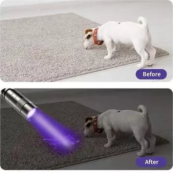 2PCS UV Flashlight 365nm Ultraviolet Torch With Pen Clip Portable Use AAA Batteries Light Pet Urine Scorpion Detector UV Lamp Short-1PC