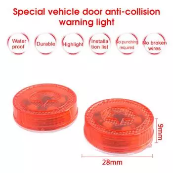 2PCS Wireless 5LED Car Door Warning Light LED Strobe Flashing Anti Rear-end Collinsion Indicator Lights Safety Signal Lamp