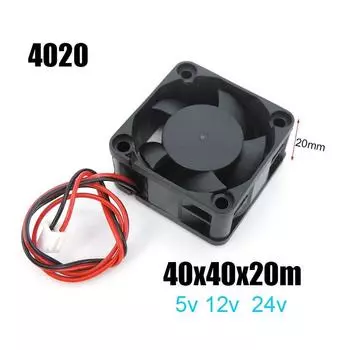 2PIN DC 40 мм охлаждающий вентилятор для 3D-принтера 40x40x20 мм кулер 24 В 12 В 5 В 4020 4 см корпус компьютера масляный охлаждающий вентилятор вентилятор радиатора 4020 5V