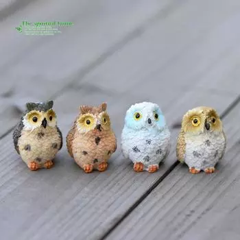 2шт бонсай ремесло сад смола ландшафт DIY совы декор