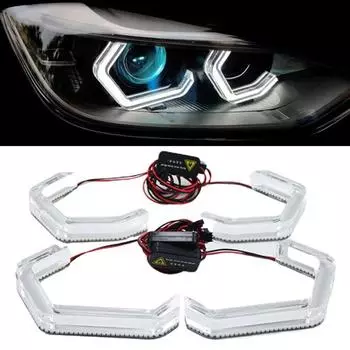 2шт кристалл значок стиль светодиодные ангельские глазки лампа фар для Bmw F30 F35 F82 F80 белый