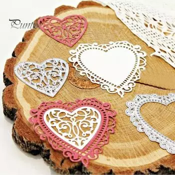 2шт кружево сердце металлический трафарет DIY скрапбукинг бумажная карта альбом ремесла плесень