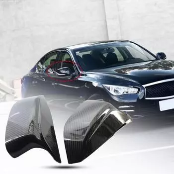 2шт крыло зеркала крышка автомобиля Стайлинг модифицированные детали углеродного зерна дизайн рога заднего вида