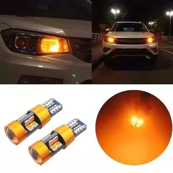 2шт T10 168 194 2825 W5W 19LED Янтарный парковочный фонарь заднего хода