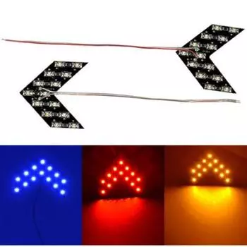 2шт универсальный 14SMD свет автомобиля стрелка светодиодный зеркало боковые указатели поворота индикаторная лампа красный