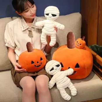 2Styles Trick Treat r Sam Мягкие игрушки Хэллоуин Тыква Человек Кукла Мягкая игрушка Милый подарок Мягкие игрушки Подарки для мальчиков и детей Украшения на Хэллоуин 25cm