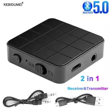 2в1 Bluetooth 5.0 Приемник Передатчик AUX RCA Разъем 3,5 мм Стерео Музыка Беспроводной аудиоадаптер USB Bluetooth Dongle Для Автомобильного ТВ ПК Динамик для наушников