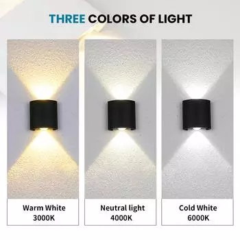 2W LED Wall Lamp Outdoor Waterproof Garden Lighting Indoor Bedroom Living Room Stairs Wall Light Natural light