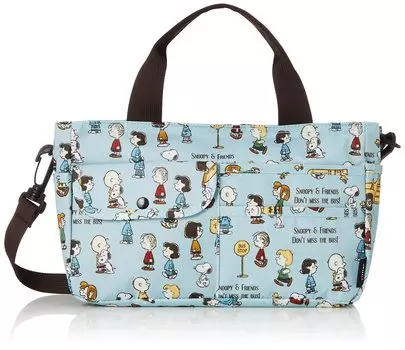 2way Mini Tote 6029 Snoopy Eco Bag Bus Stop Blue [Siffle] Bag-in-Bag Women s