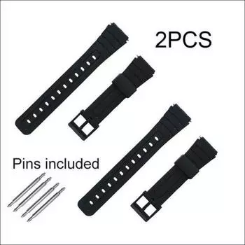 2x18 мм для Casio F-94 F94W F105W F106 F91W ремешок для часов резиновая лента + пружинный стержень
