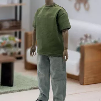 2x 1/6 масштаб мужской одежды костюм брюки футболки мода косплей DIY кукла модель наряд костюм