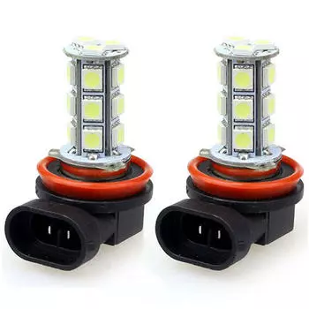 2x H11 H8 18 LED 5050 SMD Автомобильный дневной противотуманный фара Лампа накаливания Ксеноновая белая