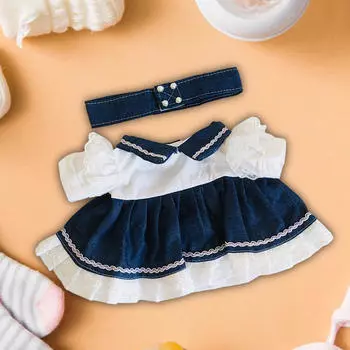 2x Модные кукольные джинсовые платья с поясом, аксессуары для костюма для девочки ростом 15 дюймов, подарки на День благодарения