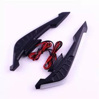 2x Motorcycle Front Side Spoiler Winglets Aerodynamic Wing Set LED Light Sticker