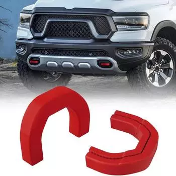 2x Red Front Tow Hooks Covers Automobile Replacement For RAM 1500 2019-2024 Vehicle Spare Parts Easily Install