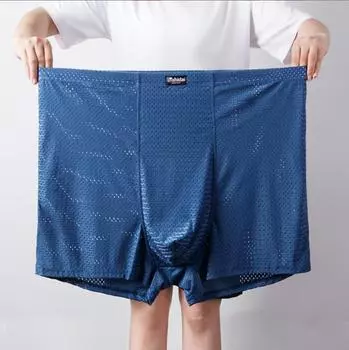2XL-13XL Боксеры Короткие мужские трусы из микрофибры нижнее белье эластичные сетчатые трусы из ледяного шелка дышащие удобные тонкие мужские трусы 2XL