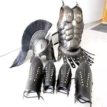 300 Spartan Helmet Максимус Muscle Armor & 300 Шлем и кожаная защита для ног и рук