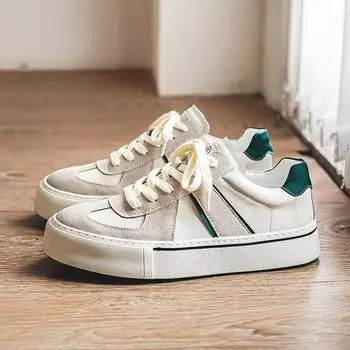 3012 thick-soled men s spring new leather casual little white shoes simple design versatile height-increasing board shoes Leather Shoe Size -38