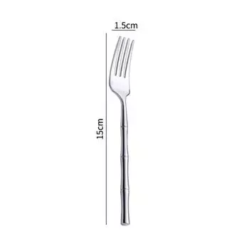 304 Stainless Steel Cutlery Thickened Table Fork Knife Spoon Bamboo Handle Dinnerware Western Tableware