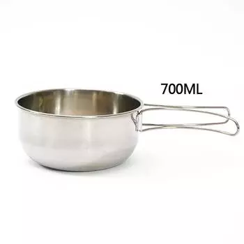 304 Stainless Steel Folding Bowl Portable Cookware Picnic Tableware 500Ml/700Ml with Handle Kichen Accessories